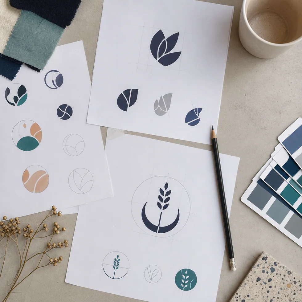 Logo-ontwerpen op papier